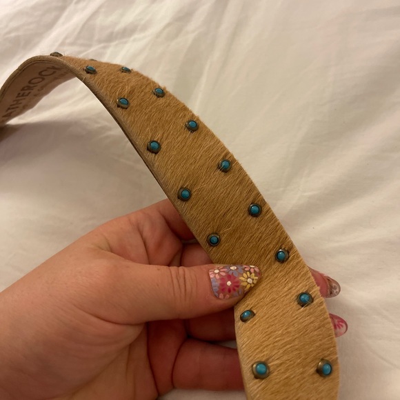 Cow Hide and Swarovski and Turquoise Belt - Picture 9 of 9